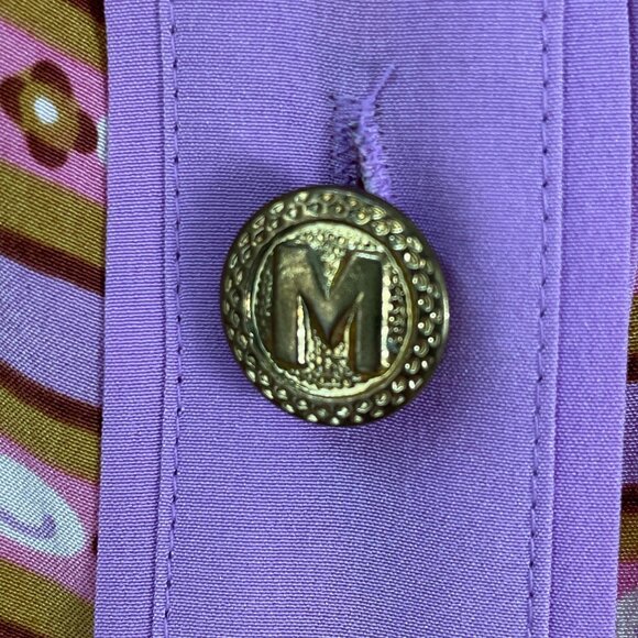 NEW Bob Mackie Womens Plus 1X Wearable Art Silk Button Up Shirt Elephant Print - Picture 6 of 12